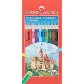 Faber-Castell Cardboard Box Colored Crayon, 12 Colors, Soft and Vibrant Colors, Easy to Open, Break Resistant Inserts, Tip