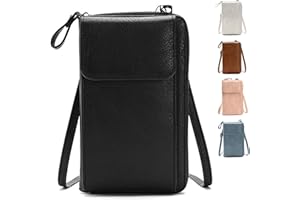 LOCCY Sac Téléphone Portable Femmes en Cuir PU Portefeuille Femme Sac À Bandoulière pour Téléphone Portable avec Fente pour Cartes convient aux téléphone de moins de 6,5"