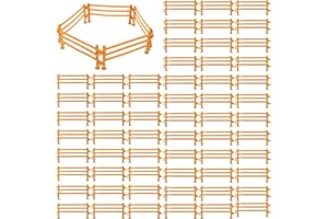 BbiuRer 60 Stück Kleiner Zaun, Simulation Farm Ranch Kleiner Zaun Ornament, Diy Holzzaun Spielzeug Zubehör, Miniatur Szene Spielzeug Dekoration, Pädagogisches Geschenk (Holzfarbe)