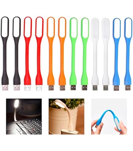 8 Luci USB Flessibili Per Laptop - Lampade LED Regolabili Collo Di Cigno
