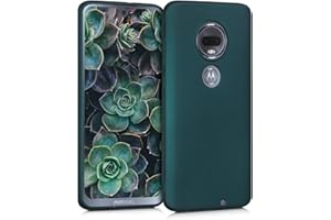 kwmobile Funda para Motorola Moto G7 / Moto G7 Plus Carcasa - Case TPU y Silicona Ultrafino - Antigolpes con Bordes elevados - Apto Carga inalámbrica - petróleo Metalizado