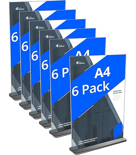 Portafoto Da Tavolo Trasparente Kurtzy: Confezione Da 12 Espositori Per Menu, Avvisi E Foto - Materiale Acrilico - Foto 2