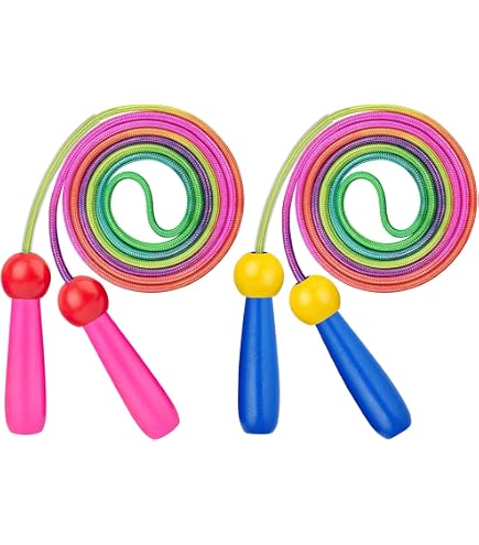 Corda Per Saltare Per Bambini, Corda Di Cotone Regolabile Con Manico In Legno Decorato Con Motivo A Cartoni Animati Per Bambini Ragazzi E Ragazze Per Lesercizio Fisico