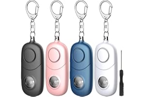 Qoosea Ciondolo Allarme Personale 135dB con Luce Stroboscopica per Donne, Bambini, Studenti, Anziani – Sicurezza d'Emergenza, Difesa Personale, Corsa Notturna, Escursionismo