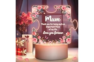 Winzwon Mum Christmas & Birthday Gifts - Acrylic Puzzle Night Light Pieces for Mum, Daughter, Son & Stepmum