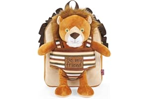 PERLETTI Petit Sac à Dos Peluche pour Enfant Garçon Fille 3 4 5 Ans - Mini Cartable de Voyage Réversible et Animal Amovible pour École Maternelle - Jouet Doux et Sacoche pour Tout Petits - 22x25x3 cm