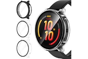 iVoler Set med 3 fodral med härdat glas för Garmin Bounce 2, fullt skydd, stötdämpande skyddsfilm, tunn, reptålig, styv, 2 tr
