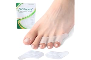 Welnove Redresseur Orteil - Lot de 8 séparateurs d'orteils en gel pour homme et femme - Pour éviter les frottements et soulager la pression - Clear
