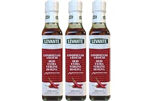 EBANEY Olio di peperoncino Levante (3 x 250 ml) – Olio d'oliva aromatizzato con peperoncino