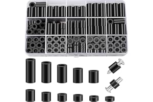 WIURGOHA 260 Pcs Nylon Round Outlet Spacers ID 6.2mm,OD 11mm, 3mm 4mm 5mm 6mm 8mm 10mm 15mm 18mm 20mm 25mm Length, Assortment Kit Without Threaded, Suitable for M6 Screws Hardware Spacer Bracket…