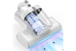 ‎YUFAC YUFAC Milbensauger für matratzen 16Kpa, Matratzenreiniger Bettstaubsauger mit UV-Licht HEPA-Filter Heißluftfunktion Staubmilben-Sensor Ultraschall, 600W Handstaubsauger für Matratze Sofa, Weiß