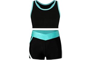 winying Filles T-shirt sans Manche Ensemble de Sport Short de Fitness Soutien Gorge de Sport Brassiere Yoga Ete Bikini Tenue Gymnastique Jogging Debardeur Sportwear
