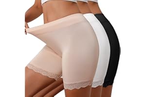 UMIPUBO Shorty Femme Anti Frottement Cuisse, Invisible Boxer Shorts Culotte de Sécurité Panty Dentelle Garniture Legging pour Robe Jupe ou Pantalons