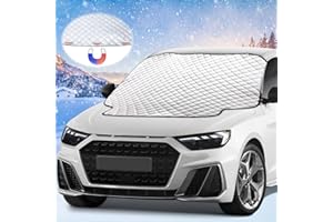 Orlegol Couverture Pare-Brise Voiture, Bache Pare Brise Protection Magnétique Couverture Repliable, Pare-Soleil de Voiture, Universelle pour Voiture Anti Givre, Neige, Glace, Pluie & Soleil, 183x116cm