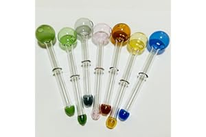 AGD LIGHTS 7 quemadores de aceite de vidrio de colores, tubos de aceite de vidrio grueso, de doble cabezal