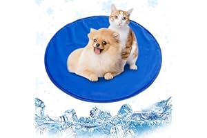 ONESHLEE Alfombra Refrescante Para Perros, 50cm Alfombra Refrescante Para Gatos, Cama Fria Para Gatos Perros, Manta Refrigerante Perro, Cama Refrescante Para Verano, Redondo Portátil Plegable No Tóxico (50CM)