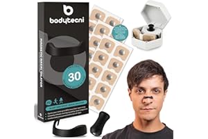 Bodytecni® Tiras Nasales Magnéticas Premium PRO EDITION | MEGAPACK 60 PARCHES MEJORADOS + ESTUCHE DE ALMACENAMIENTO | Antironquidos para Dormir Mejor, Ayuda a Respirar Mejor