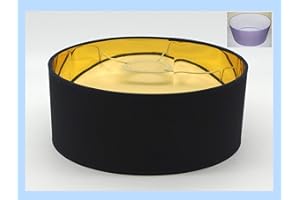 PAOLO ROSSI Paralume coprilampada in tessuto nero interno oro - produzione propria - made in Italy (Cilindro ovale, cm 45)