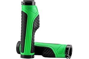 ROCKBROS Manopole MTB Ergonomiche 22.2mm in Gomma, Impugnature per Manubrio Bici, con Anelli in Alluminio e Tappi, Universali per Bicicletta Pieghevole Monopattino, Accessori Bici