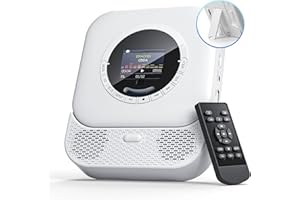 Arafuna Tragbarer CD-Player mit Bluetooth-Empfänger und Sender, tragbarer CD-Player mit HiFi-Lautsprechern, persönlicher CD-Player mit integriertem LED-Display, Radio-CD-Player unterstützt FM-Radio