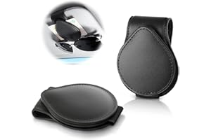 UICCVOKK 2 Stück Brillenhalter für Auto,Sonnenbrillenhalter Clip Leder Brillenhalter für Auto Ticket Karten Clip Brillen Auto Brillenhalter Halterung Geschenke Auto Visier Zubehör magnetische Brillenhalterung