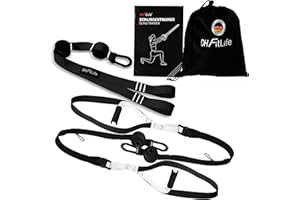 DH FitLife Juego de entrenamiento en suspensión para entrenamiento de cuerpo entero, para entrenamiento de fuerza y entrenamiento en casa, resistencia de peso corporal para casa y de viaje