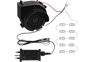 Kalolary 2.5A Replacement Air Blower for Inflatables, Inflatable Air Fan Blower with 12V/3A Adapter and 10 LED White Lights, Halloween Christmas Inflatable Outdoor Decorations Fan Blower Set