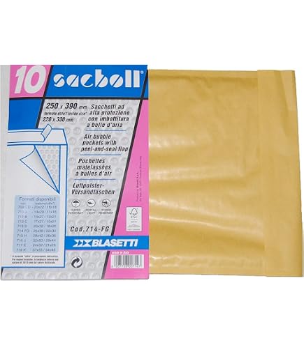 30 Buste Imbottite Blasetti Per Spedizioni - Misura 22x26 Cm, Imbottitura A Bolle D'Aria, Carta Da 90 G/m²