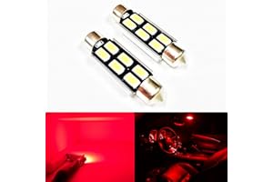 SOCAL-LED LIGHTING SOCAL-LED 2x 4210 42mm Festoon LED Bulbs Canbus 6W High Power Bright SMD 5730 Interior Dome Light, Map Light, Red