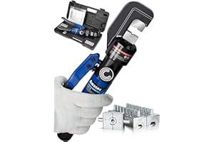 AMZCNC Pinza crimpatrice idraulica da 8 tonnellate, pinza 4-70 mm² pinza per capicorda con 9 paia di matrici (Pinza crimpatrice(4-70mm²))