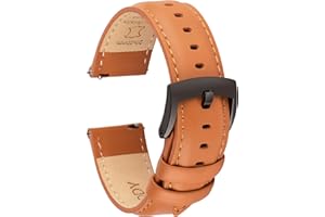 OTTOODY Bracelet de Montre en Cuir Libération Rapide 18mm 19mm 20mm 21mm 22mm, Élégant Bande Bracelet de Montre de Remplacement en Cuir de Grain Supérieur pour Homme Femme, Montre et Montre Connectée