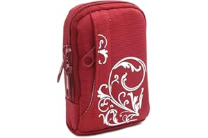 Baxxtar MANGA I Torba na aparat ze stylem do kompaktowych aparatów cyfrowych, w kolorze czerwonym (z paskiem na ramię - szlufka na pasek), na przykład kompatybilna z Kodak Pixpro FZ53 FZ55 X55 itp.