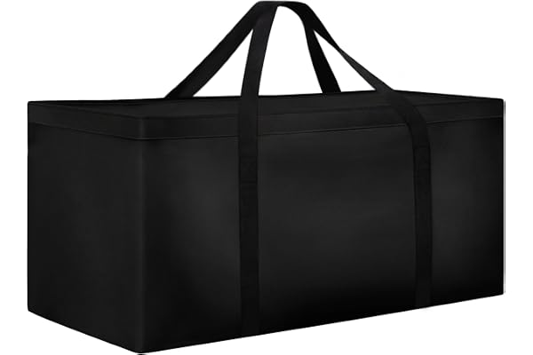 Dokon Sac de Rangement pour Coussin de Jardin lmperméable Sac Rangement Sapin de Noel Anti-UV Tissu Oxford Robuste Housse de Rangement Coussin Exterieur (200x60x75cm) - Noir