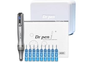 ANGEL KISS Dr Pen Ultima M8S Microneedling Pen Derma Pen Derma Stamp Skin Pen per viso corpo capelli barba, contiene 9 cartucce (3 pezzi 18 pin, 3 pin 36 pin, 3 nano) 0,25 mm, regalo per donna, con custodia