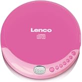 Lenco CD-011PK - Taşınabilir CD &Ccedil;alar Pil Şarj Fonksiyonlu - LCD Ekran - Diskman - CD-Walkman - Kulaklık ve Micro-USB Şarj Ka