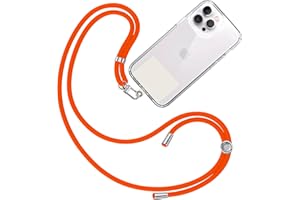 TBOC Cordón Correa Cuerda Universal [Naranja] Colgar Funda Teléfono Móvil en Cuello - Cinta Cadena Colgante con Parche [Blanco Ice] de Plástico - Cuerdas Colgador Lanyard con Enganche Porta Móviles
