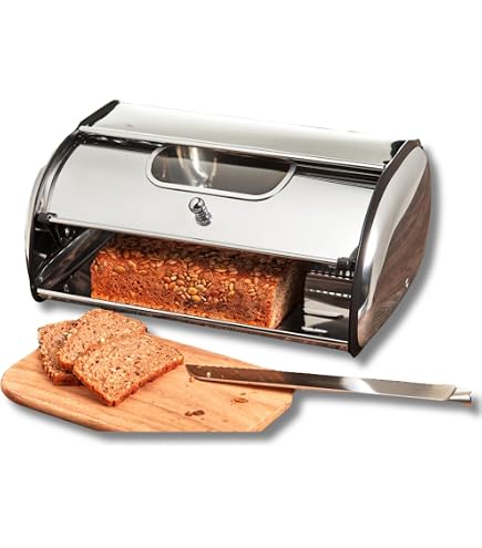 Boite Pain KING HOFF Boîte à Pain Spacieuse En Métal Pour Pain Et Biscuits - Longue Conservation Et Fraîcheur - 44 X 27 X 18,5 Cm - Rouge Niche A Pain