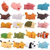 6 Protecteurs De Câble Animaux Mignons - Anti-Morsure Pour Chargeur IPhone/Android - Style Panda, Requin, Tigre