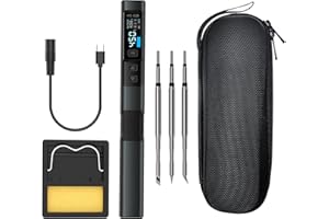 SIRYDER Soldering Iron HS-02B 100W Schnelles Aufheizen 2S 100-450°C DC-Stromversorgung 9-24V Voreingestellte Temperatur in 3 Gruppen Intelligentes Digitales Werkzeug mit Stift für Reparaturen 3 Lötspitzen