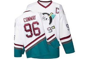 TRIVINKIN Mighty Ducks - Maglia da hockey su ghiaccio del film Charlie Conway, taglie da ragazzo, anni '90, abbigliamento per feste hip-hop per bambini