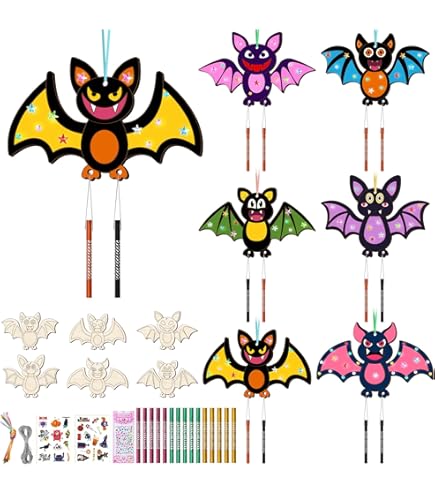Windspiel Bastelset 12-teilig - Regenbogen Holz Basteln Für Kinder