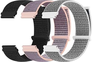 Yunshare Lot de 3 bracelets en nylon - 18 mm, 20 mm, 22 mm - Fermeture rapide - Bracelet de rechange réglable et respirant - Pour homme et femme