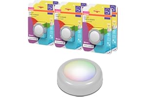 OSRAM SMART+ DOT-IT TWIST & SHAKE, smartes mobiles Nachtlicht oder Kinderlicht mit 16 Mio RGB Farben, steuerbar über Druck & Rotation oder App, magnetisch, Schlaffunktion mit Ambientgeräuschen, 6er