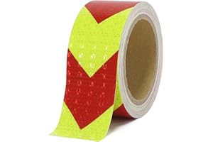 XFXIA Reflective Tape Waterproof 20m*5cm High Vis Reflector Tape 5cm*10m Reflective Tape Safety Warning Adhesive Tape Outdoor for Vehicles Car Truck Motorcycle Trailer Camper on Night Red & Yellow