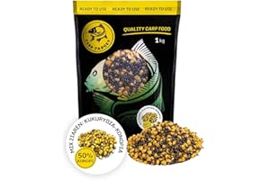 Carp Target Mix Grains cuits maïs Chanvre pour carpes - Amorce Poisson préparée - Appât - Groundbait - Nourriture Carpe pêche - Amorce Carpe - Nourriture pêche