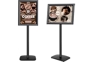 Mutualsign Infoständer DIN A3, Plakatständer mit stabiler Basis, bodenstehender Posterständer für Menü/Mitteilungen/Display, Outdoor-Willkommensschild-Halter, Ständer für Plakate und Werbung, Schwarz
