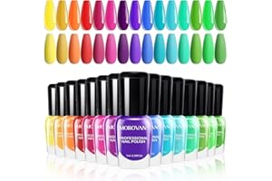 Morovan Lot Vernis à Ongles: Coffret Vernis à Ongles 15 Couleurs - 0.25oz Lumineux Vernis Manucure Boîte - Cadeau Pour Les Femmes