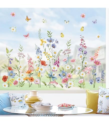9 vellen raamafbeeldingen, lente, vogels, bloemen, vlinders