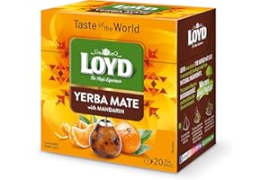 ‎LOYD LOYD - Geschmack Der Welt - Yerba Mate Mandarine - 20 Pyramidenbeutel, Origeens Bio Tee mit Mandarinenschale, Erfrischt, Reich an Vitaminen & Antioxidantien, Enthält Koffein, Einfach Zuzubereiten, 34g