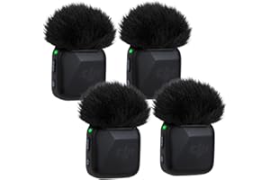 YOUSHARES Filtro de Micrófono para DJI Mic Mini, 4 Piezas de Funda de Viento de Peluche, Filtro de Pop Compatible con DJI Mic Mini (Negro puro)